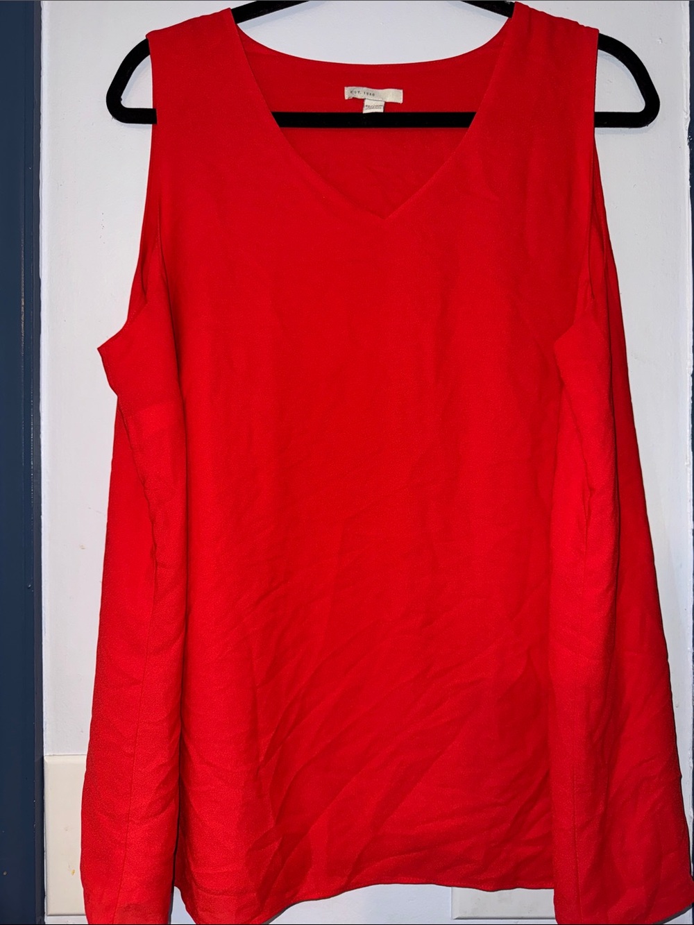 Cato Red-Orange Sleeveless V-Neck A-Line